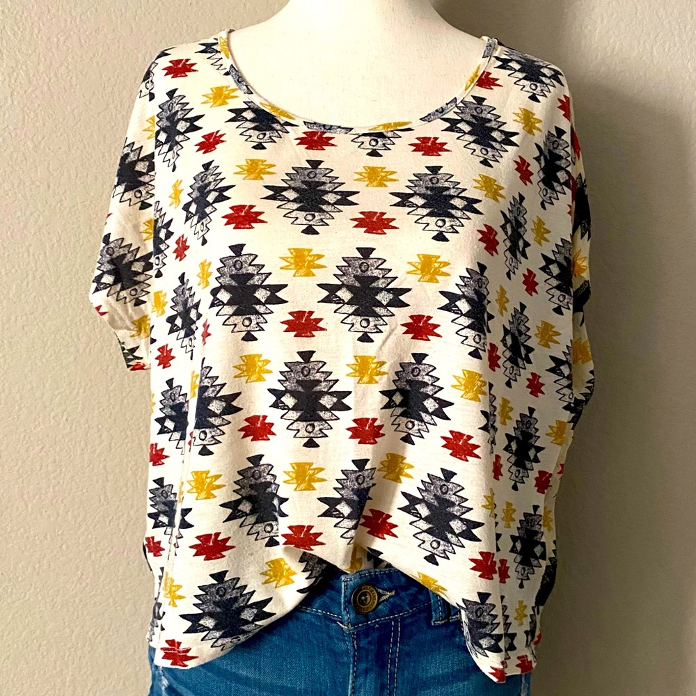 Urban Outfitters Upson Downs by William Anzevino Aztec Boho Printed Tee
